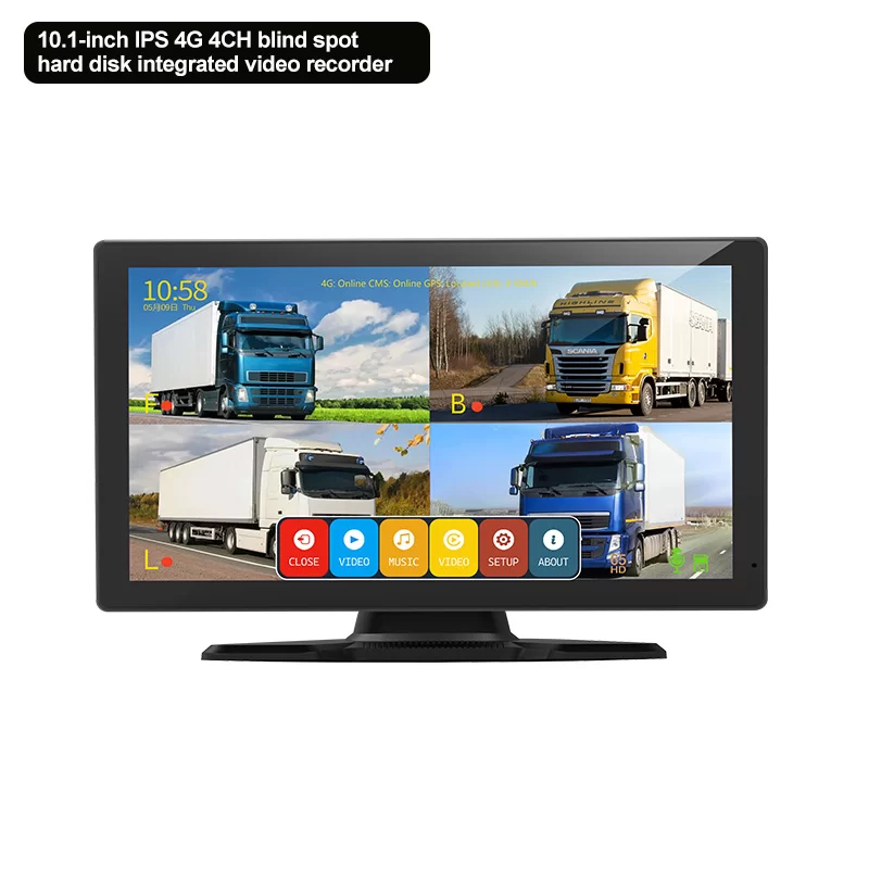 10.1-inch IPS 4G 4CH blind spot  hard disk integrated video recorder