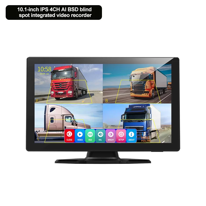 10.1-inch IPS 4CH AI BSD blind spot integrated video recorder