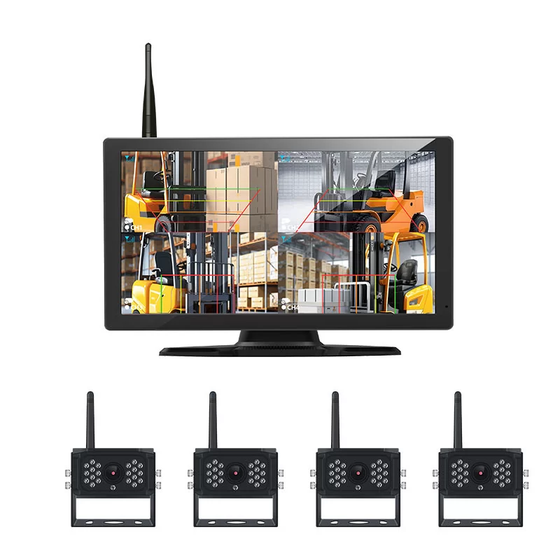 10-inch IPS four channel wireless monitoring all-in-one video